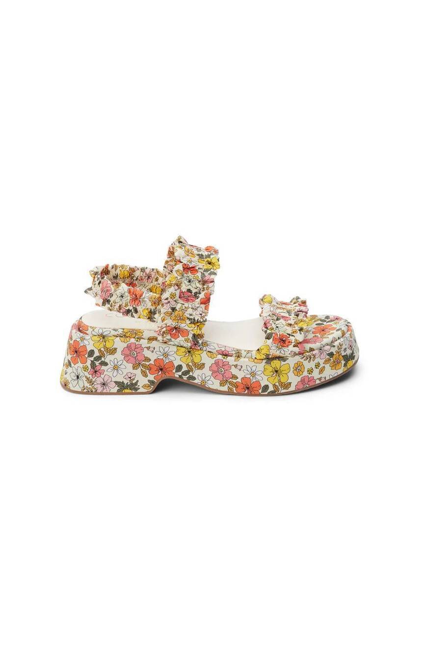 NEW MATISSE women's jean platform sandal in floral